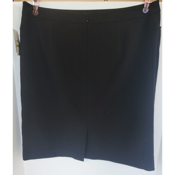 Womens Black Pencil Skirt Josephine Essentials Size 14 Knee Length Back Slit NWT - Picture 4 of 12